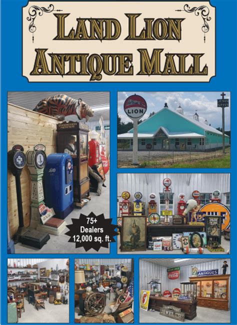 Pricetown Rd, Lake Milton, OH 44412 Phone 330-599-9992 Website Land Lion Antique Mall Hours Tuesday-Saturday 1000AM-500PM Sunday 1200PM-500PM VISITORS GUIDE Download your free Youngstown and Mahoning County Travel Guide. . Land lion antique mall